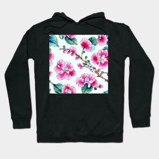 Famille rose chinoiserie style seamless pattern Hoodie